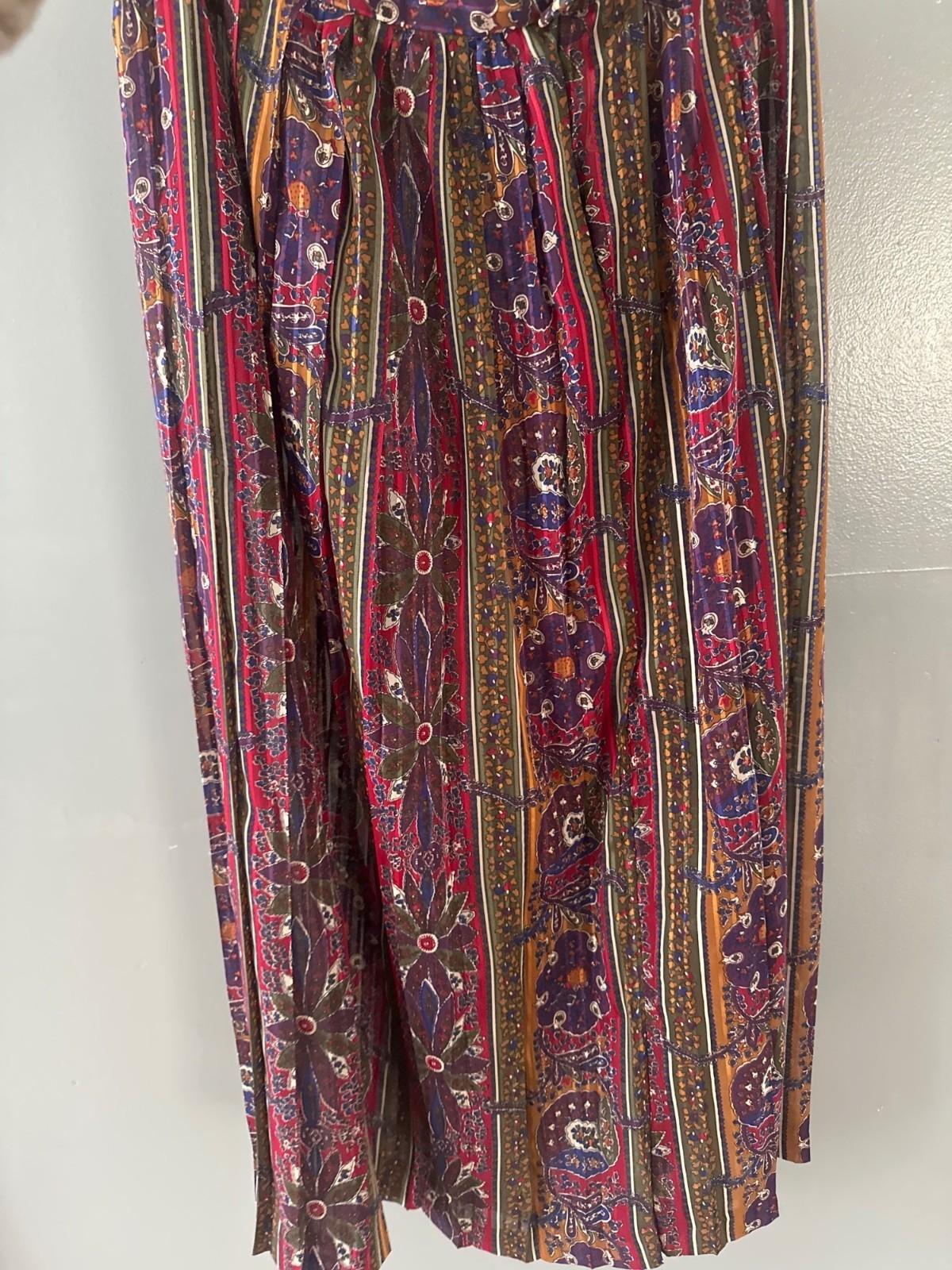 Vintage Leslie Fay Women’s 12 Resort Skirt Set Paisley Cruise Vacation Glam