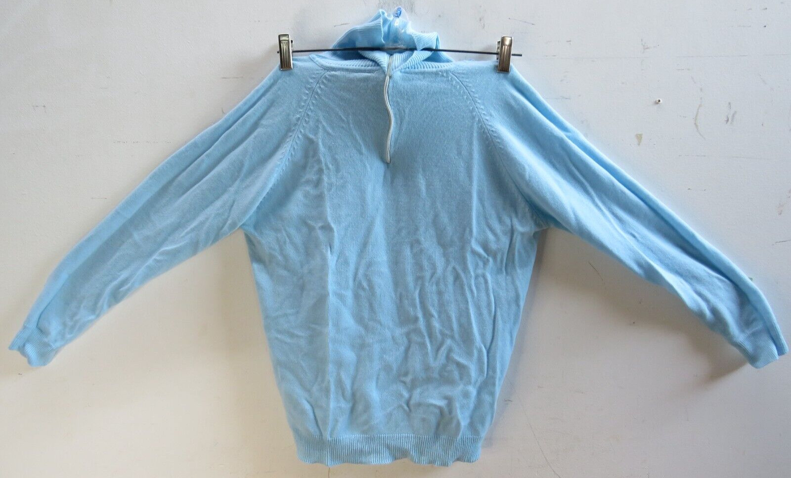 Vintage Porette Blue Long Sleeve Zip Up Turtle Neck Sweater Made In Korea