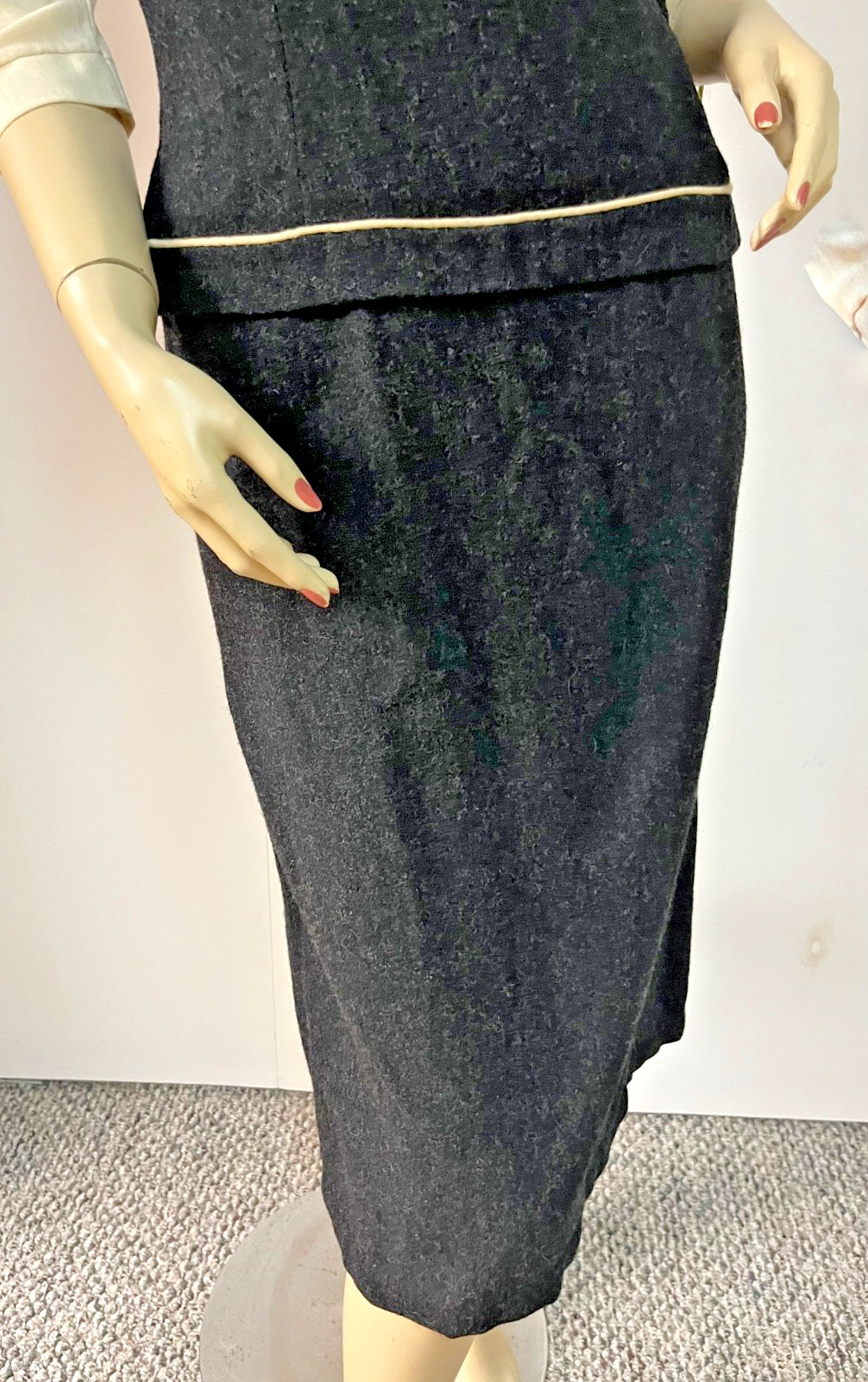 Vintage 1940s 1950s 2 PC David/Carole King Wool/Acrilan Dress Ensemble Bust 34