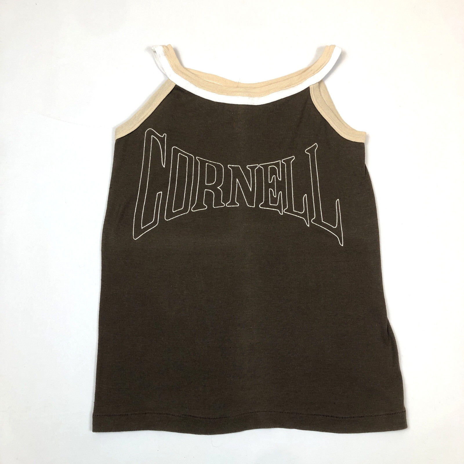 Vintage Collegiate Pacific Womens Cornell College Brown Tank Top Misses Medium