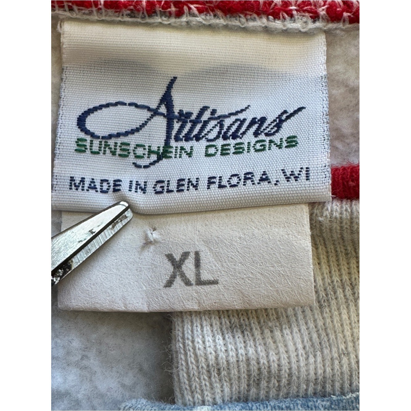 Artisans Sunschein Designs Vintage Fleece Cardigan size XL Cardinal Winter