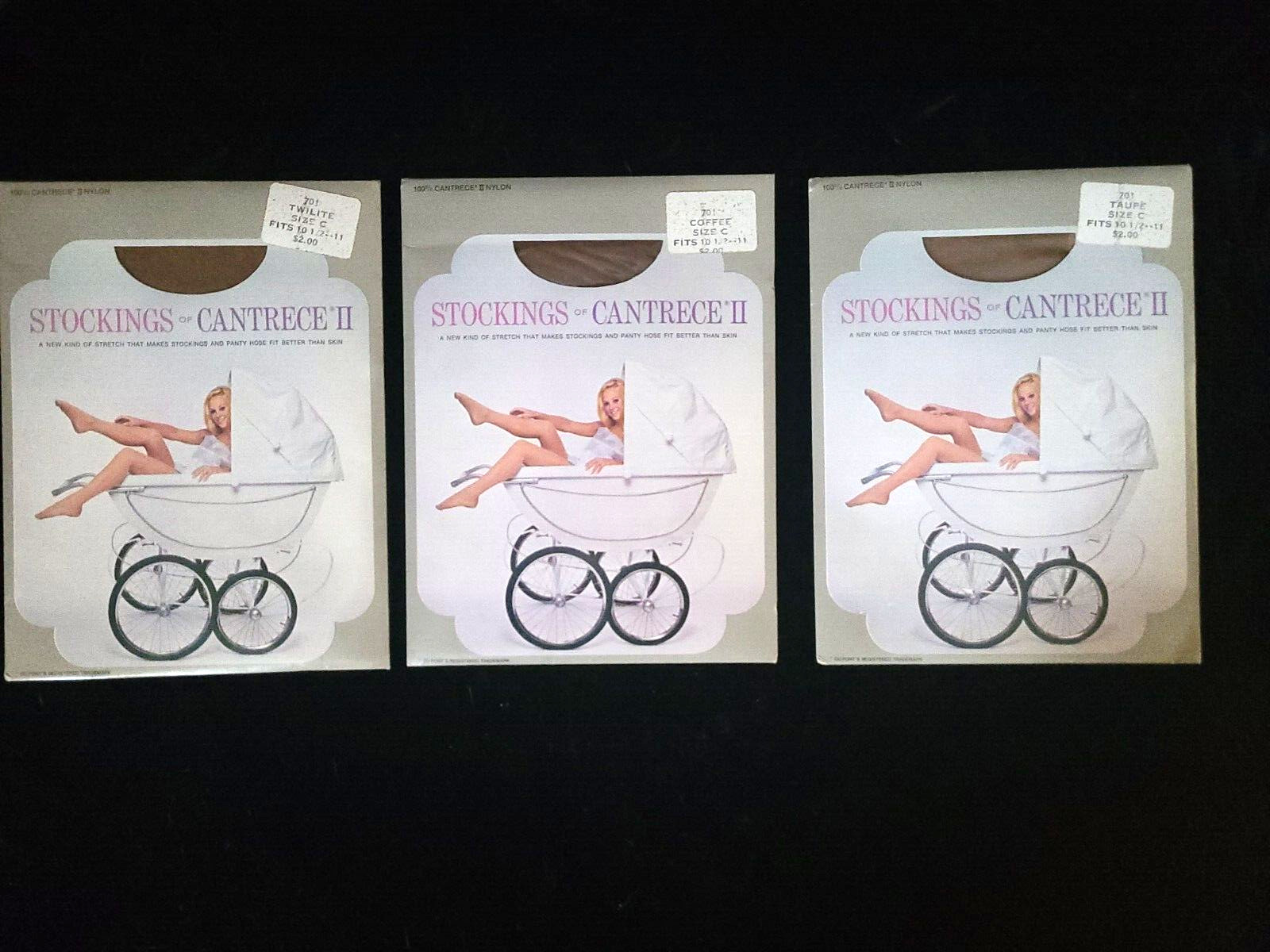 Vintage Cantrece II Nylon Stockings Size C Coffee Taupe Twilite 5 Pairs