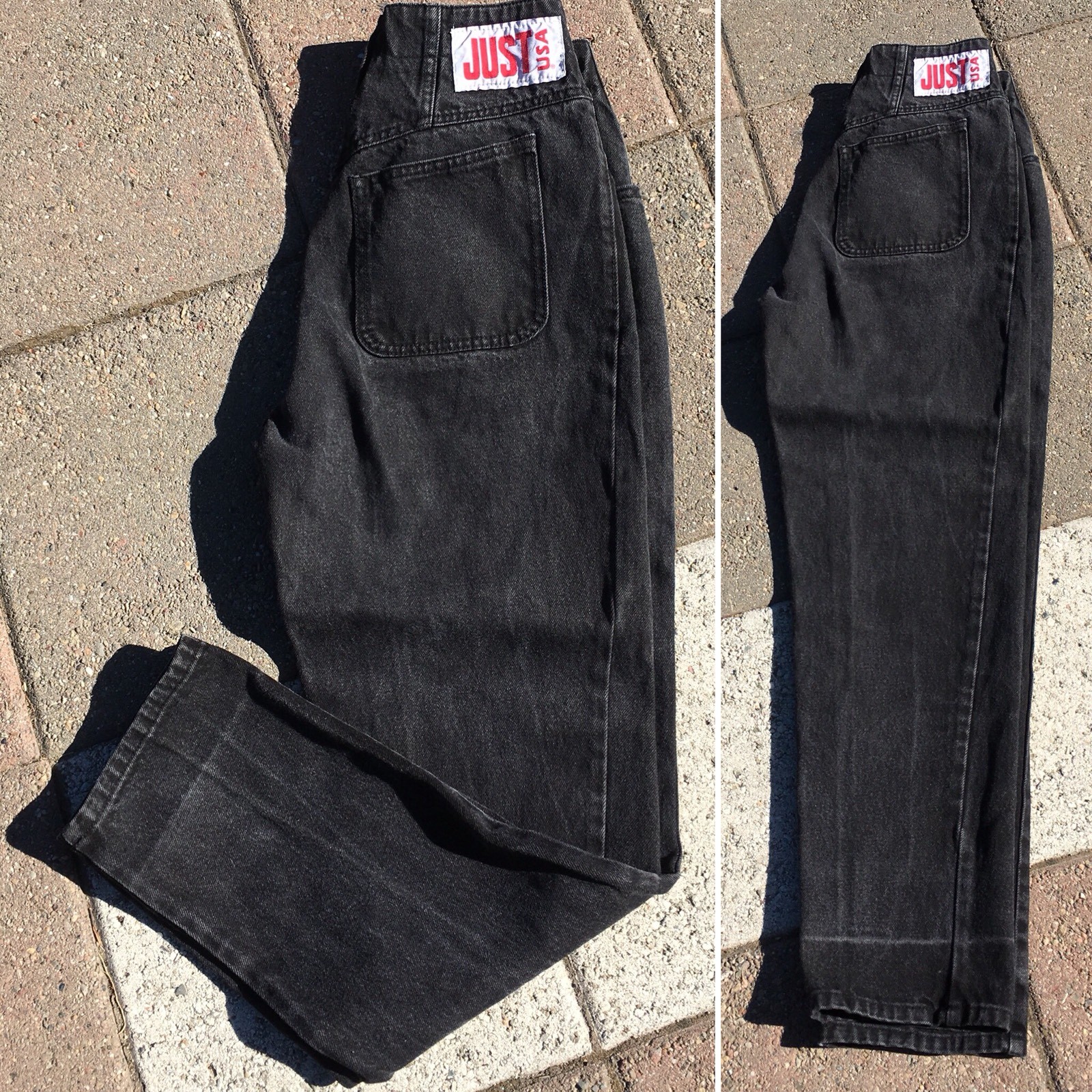 Vintage JUST USA Jeans High Waist Tapered Leg 80s 90s Sz 9 26” Waist Made In USA