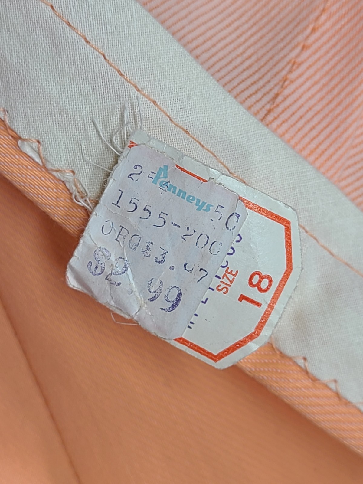 NOS Vintage 1960s Women’s Shorts 31w Large Orange Canvas Adjustable Waist Retro