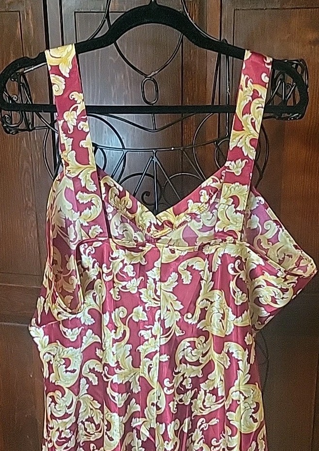 Vtg Lauren Rogers Silky & Satiny Nightgown & Robe Linegerie Pajama Set 1X EUC