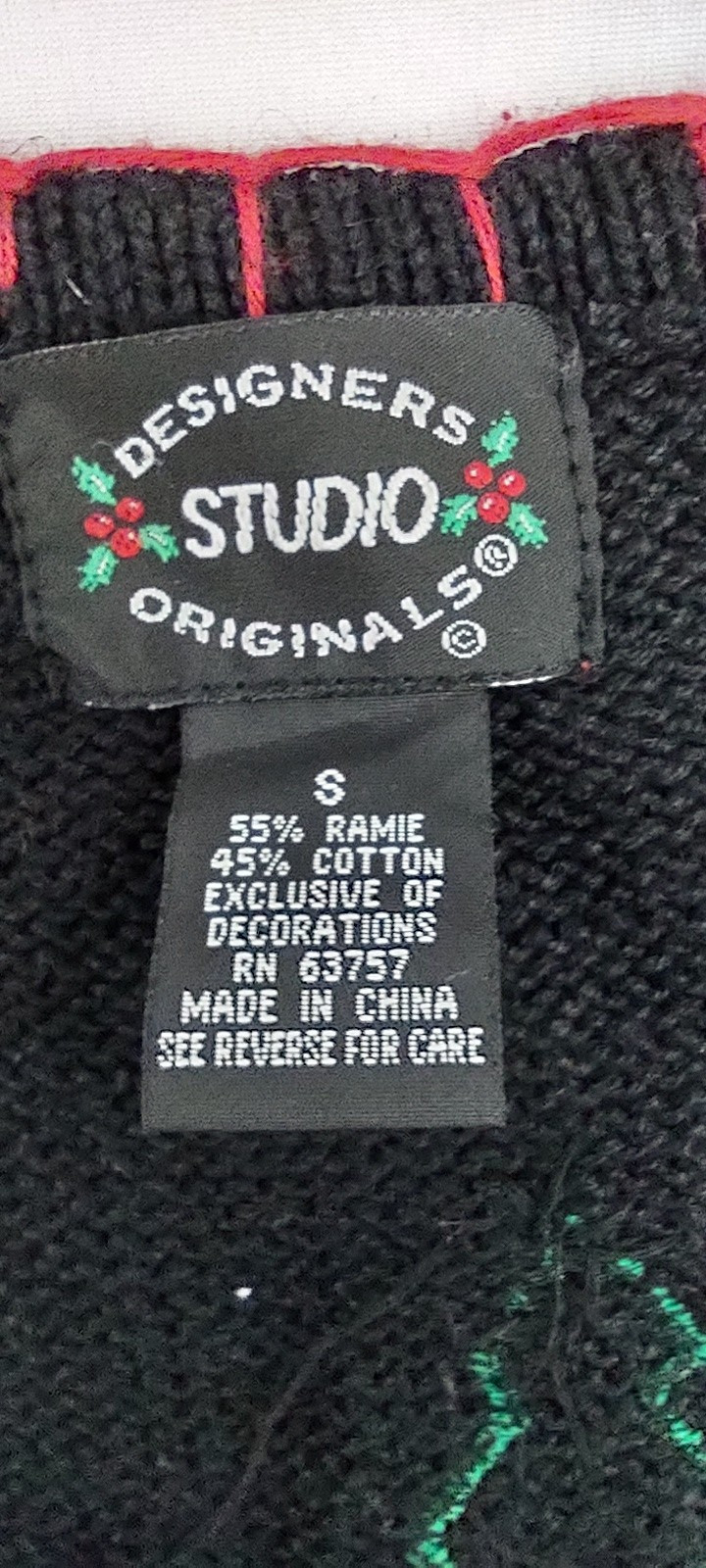 Vtg Designers Originals Studio Joy Women Christmas Knit Vest Trees Embellished