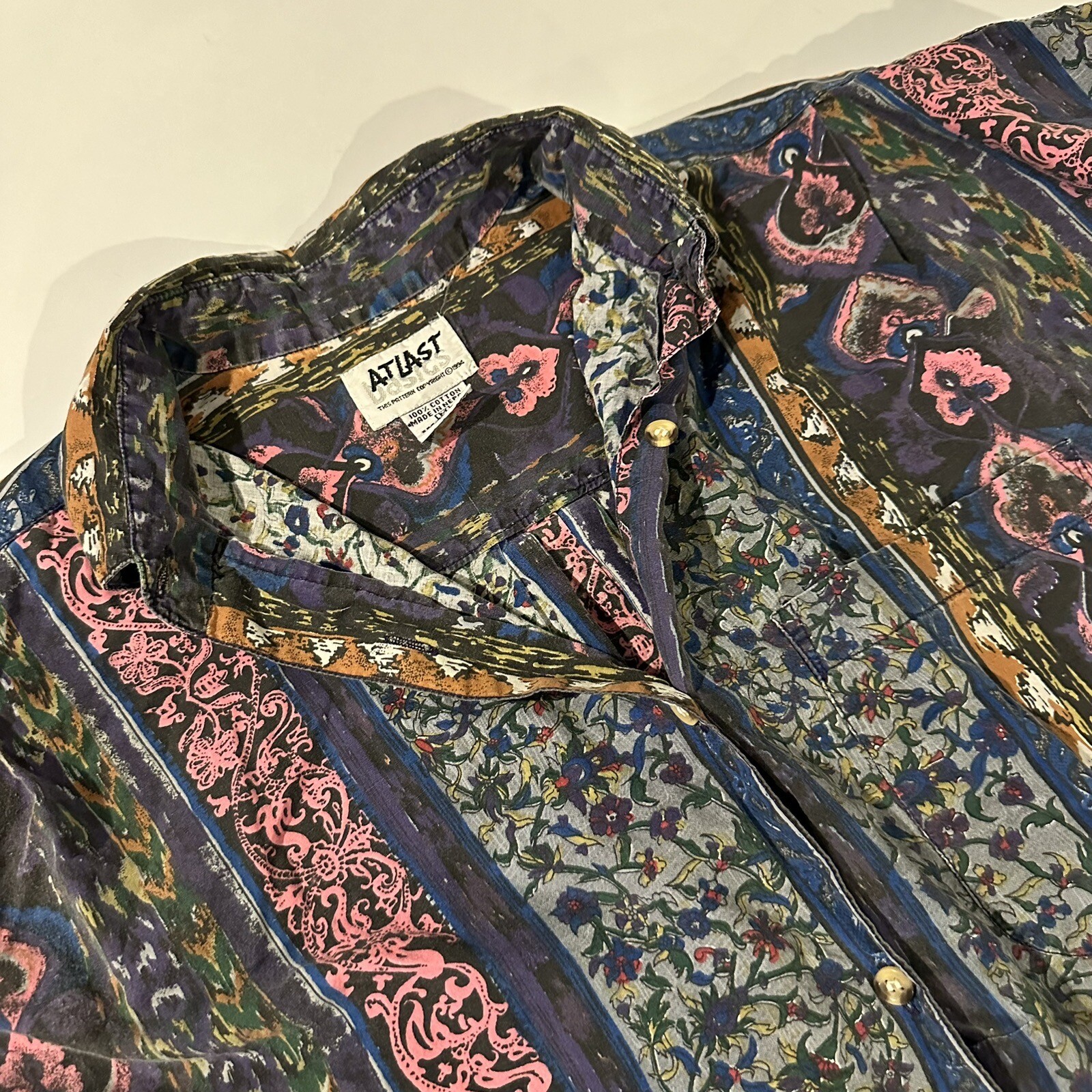VTG At Last Basis Womens Multiple Color & Pattern Long Sleeve Blouse M