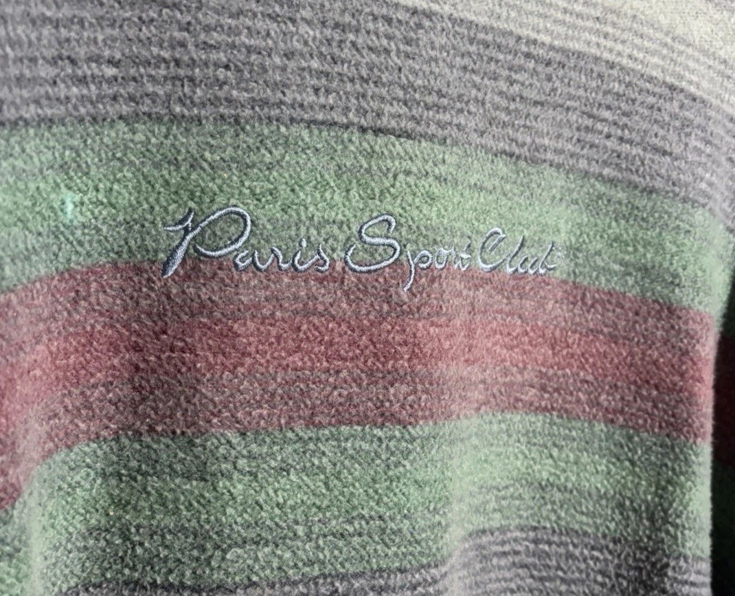 Vintage Paris Sport Club Sz XL Cotton Striped Sweater Road Rags Jeans Korea