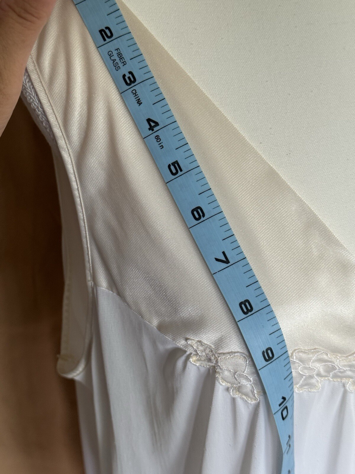 Vtg Vanity Fair Slip Dress Nightgown Ivory Sz L Style 30-107 Satin Elegant
