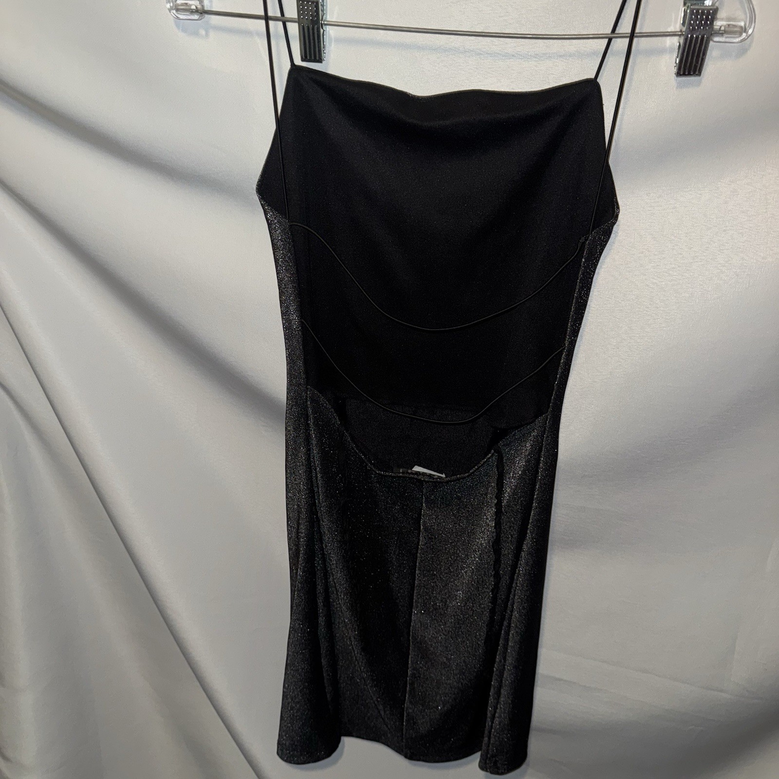 Vintage City Triangles Backless mini Dress Black Size s