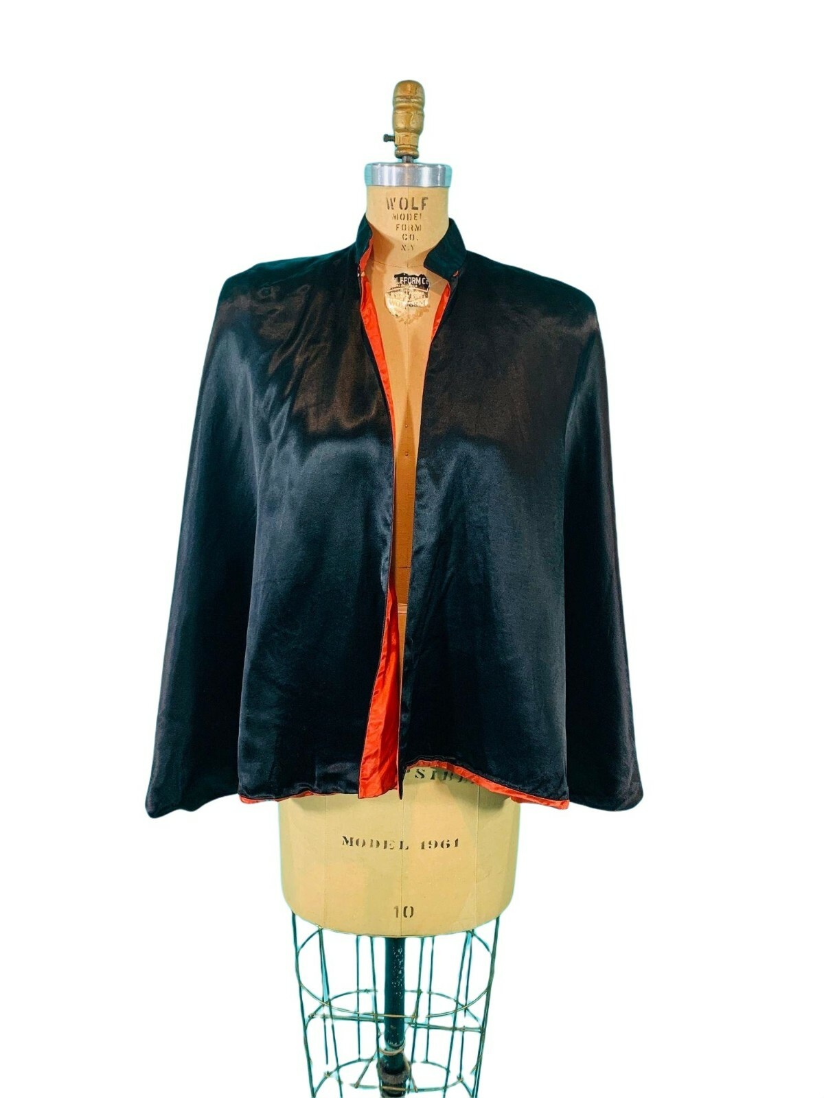 Vintage 1930s Satin Cape Julius Garfinckel & Co Black Evening Jacket Glamorous