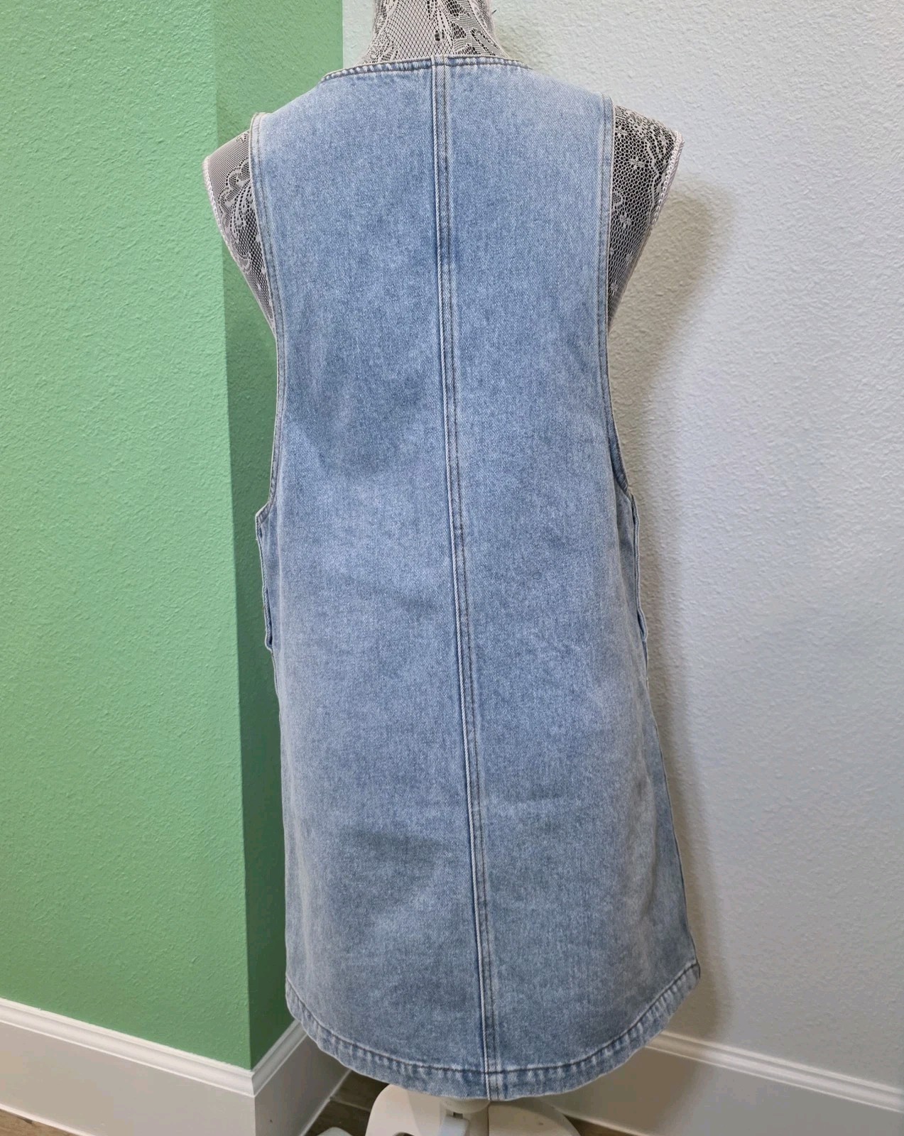 Vintage Zana-Di Denim Jumper Dress Womens Light Wash Pinafore 90s Grunge Small