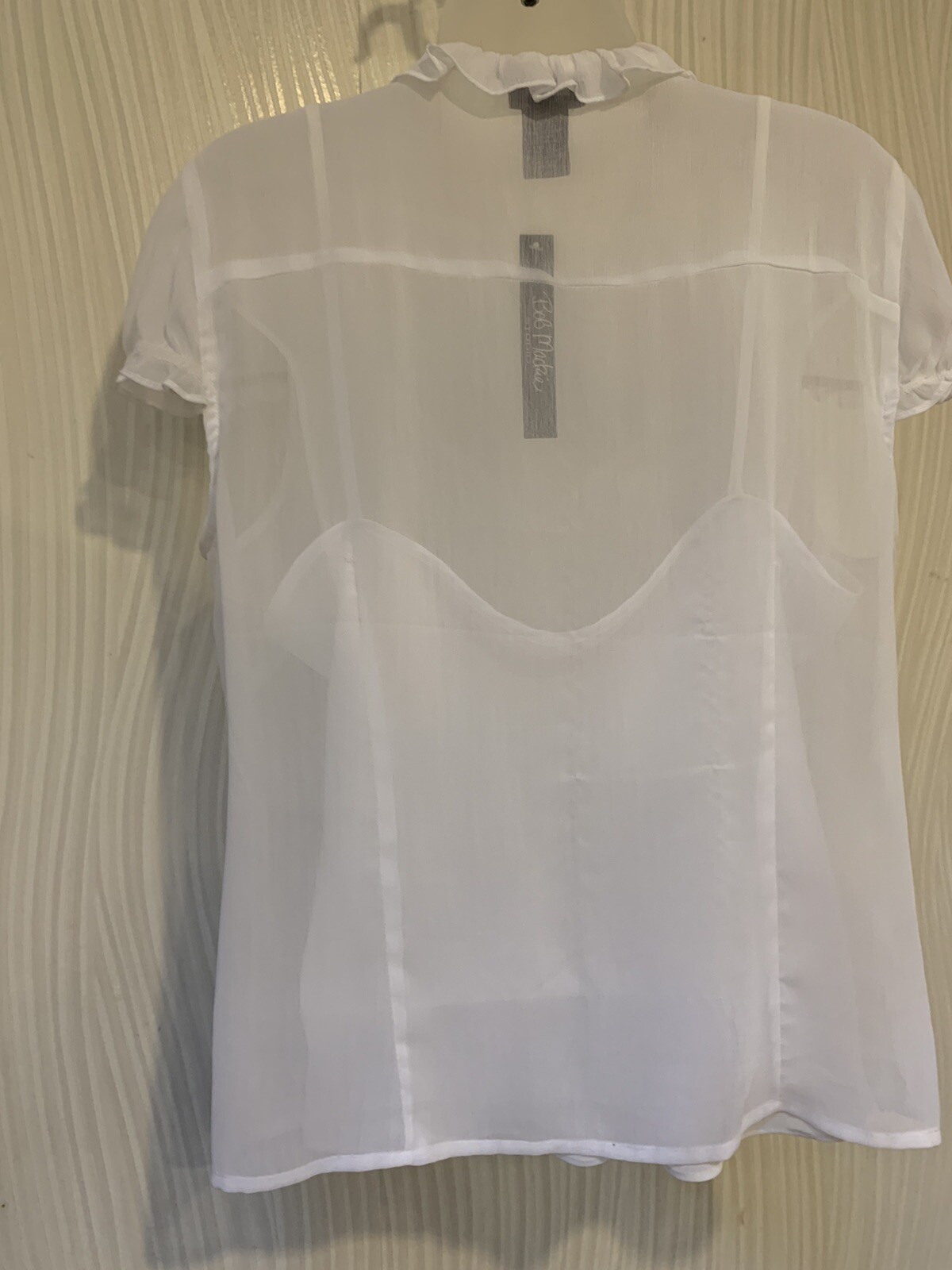 vintage new Bob Mackie Studio 2 piece White Blouse size L