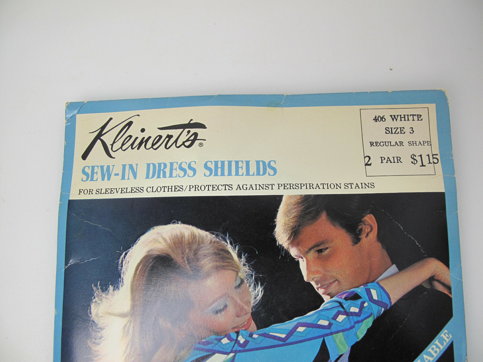 Vintage New #406 2 pr Kleinert’s Sew-In Dress Shields Black /White Cotton Size 3