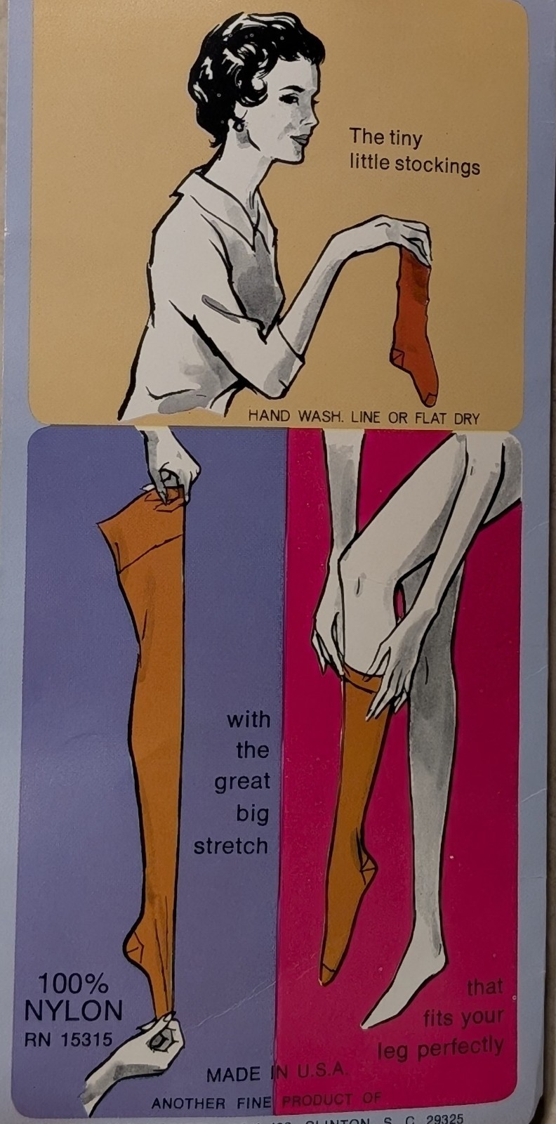 Vintage NOS 1960s White Nylon Stockings Leg Fit USA Extra Tall 11.5–12 Heel Toe