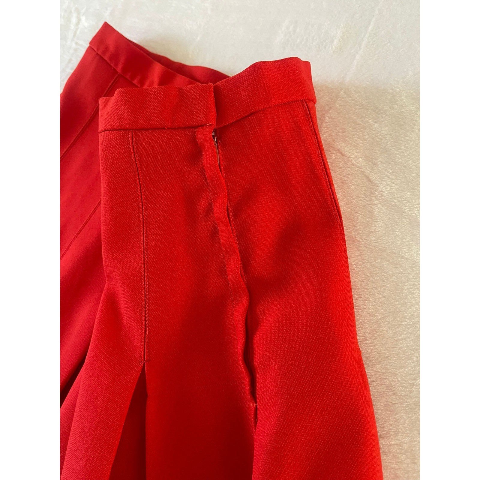 Timandra Vintage Red Pleated Mini Skirt High Waisted Preppy School Girl Style