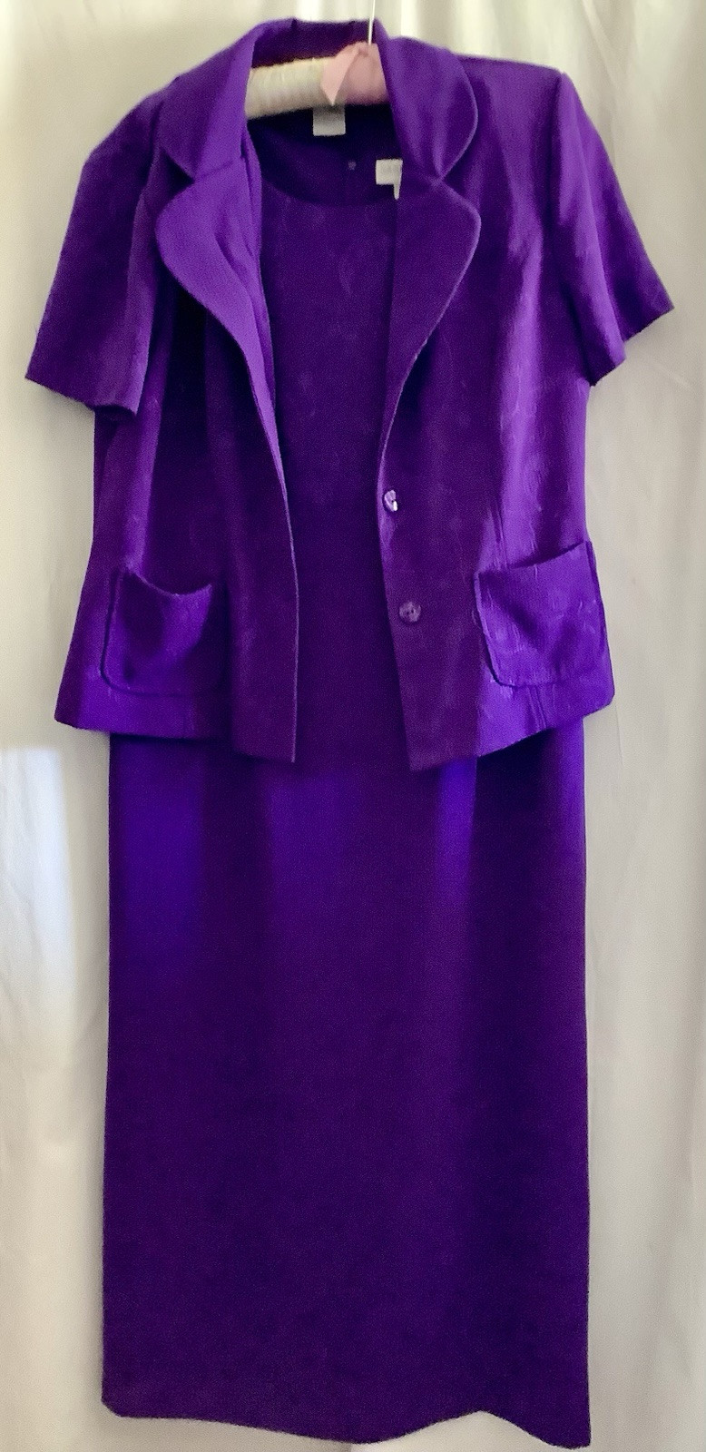 SAG HARBOR DRESS/JACKET SET (size 12) Deep Purple, Midi Excellent Condition