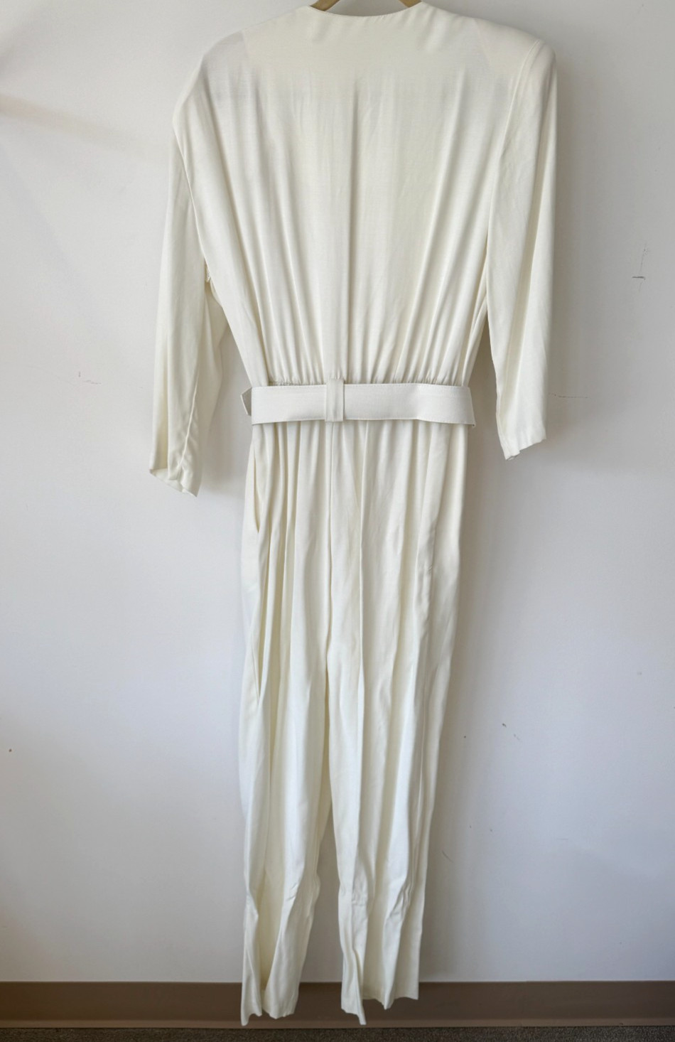 Vintage 1980s Alexis Fashions White Jump Suit with Belt