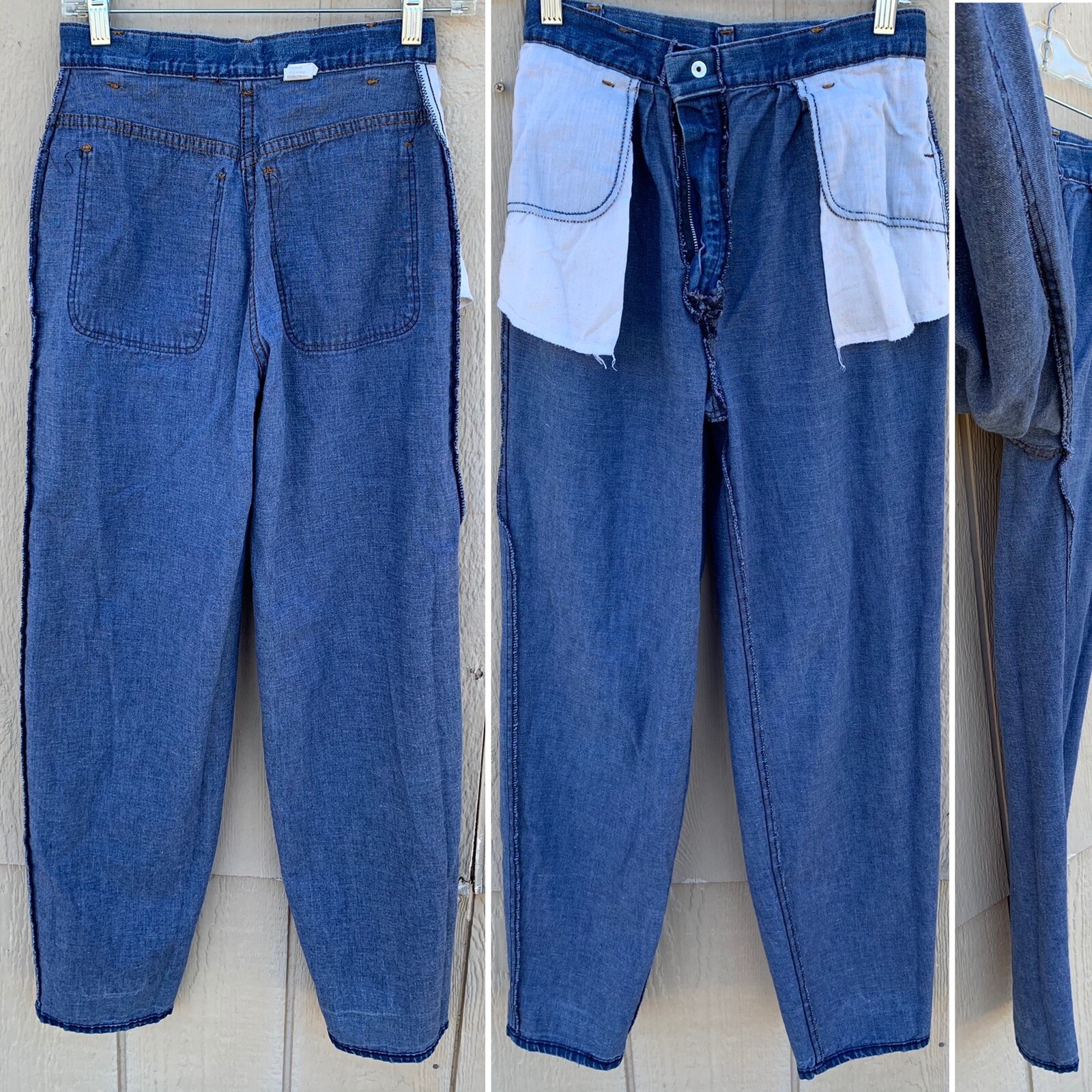 Vintage Stuffed Jeans High Waist Talon 42 Zipper 9 25 1/2” Waist