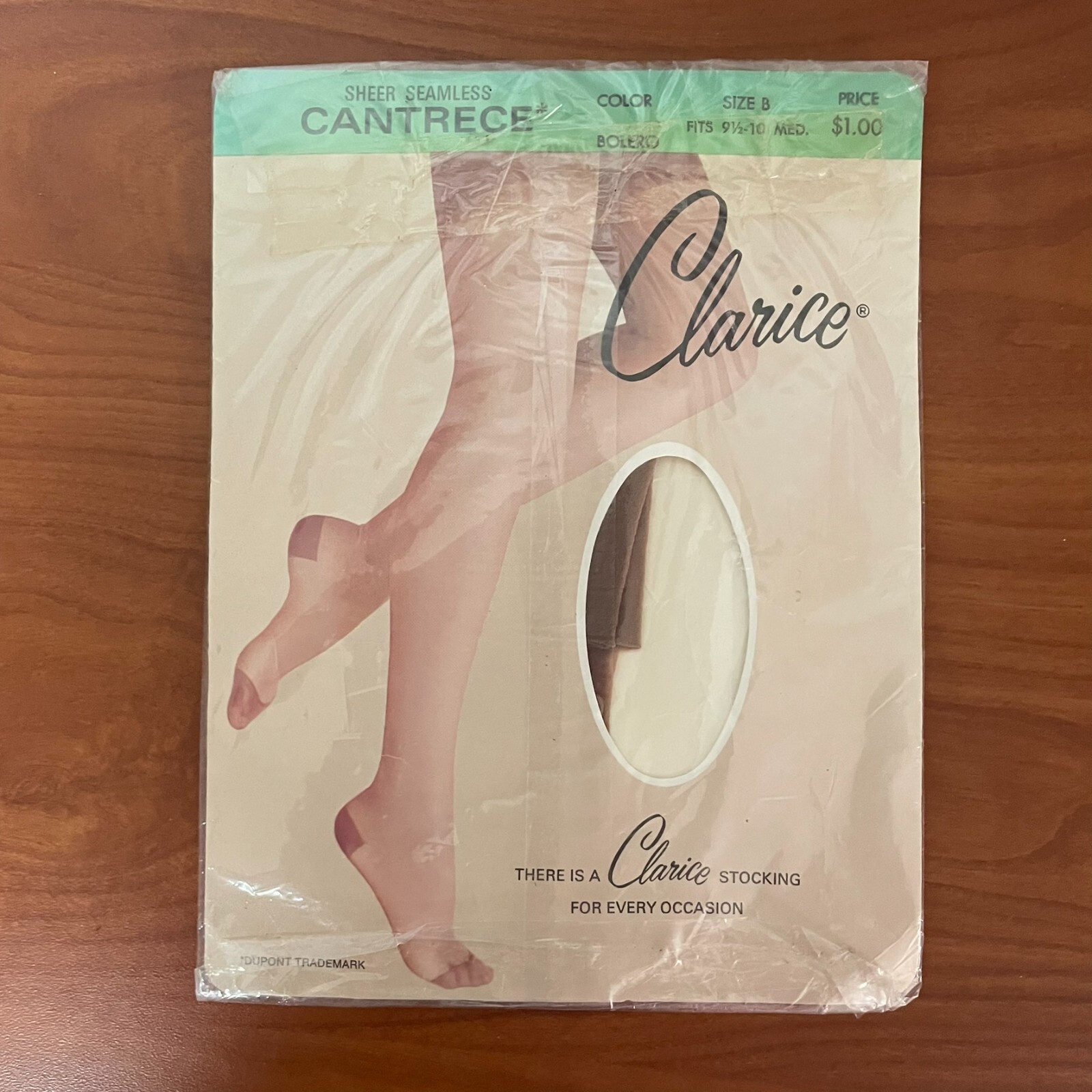 VTG CLARICE Bolero Brown Stockings Sheer Seamless Hosiery Size B (9.5-10 Med)