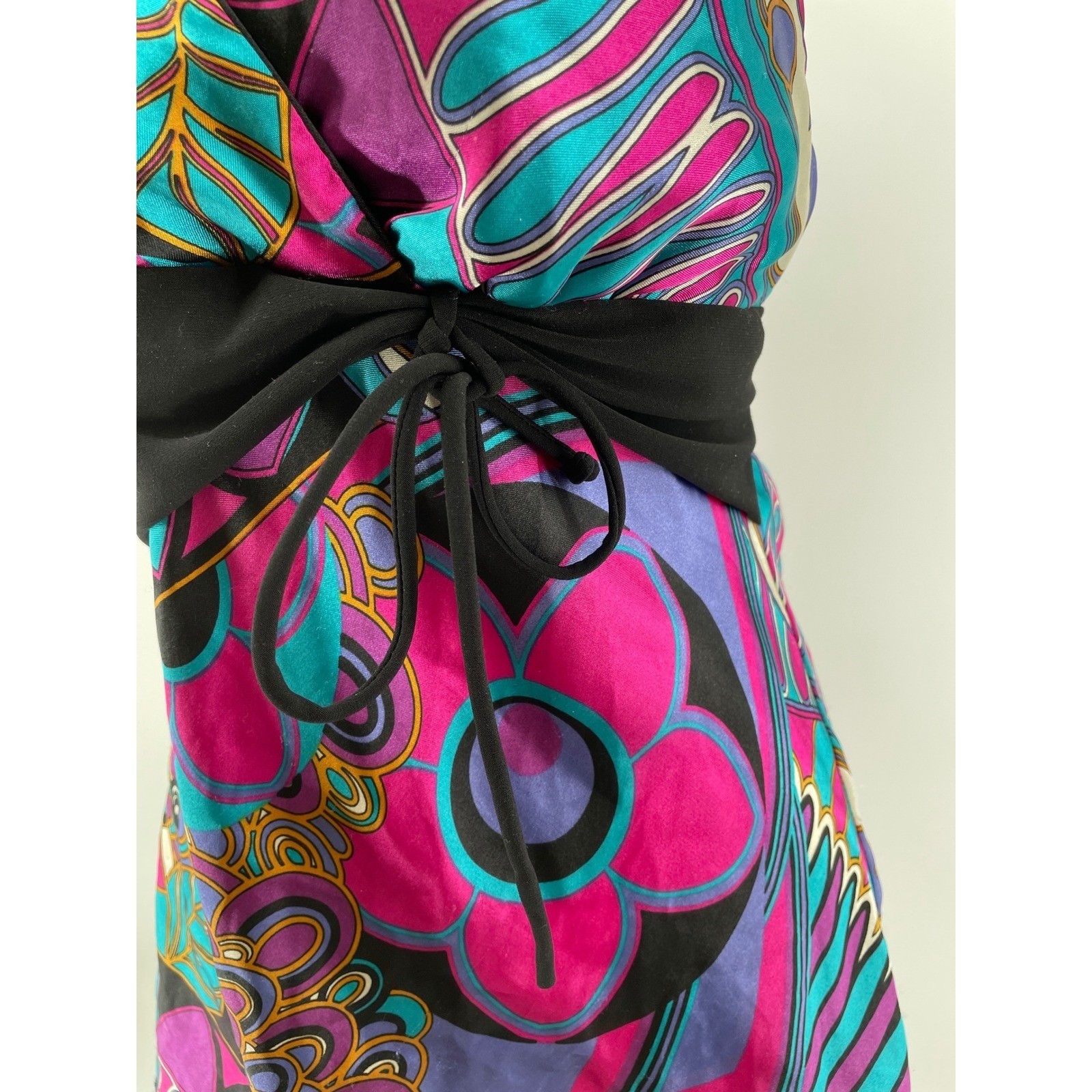 Vintage Halter Top Women Large Y2K Psychedelic Hippie Retro Festival