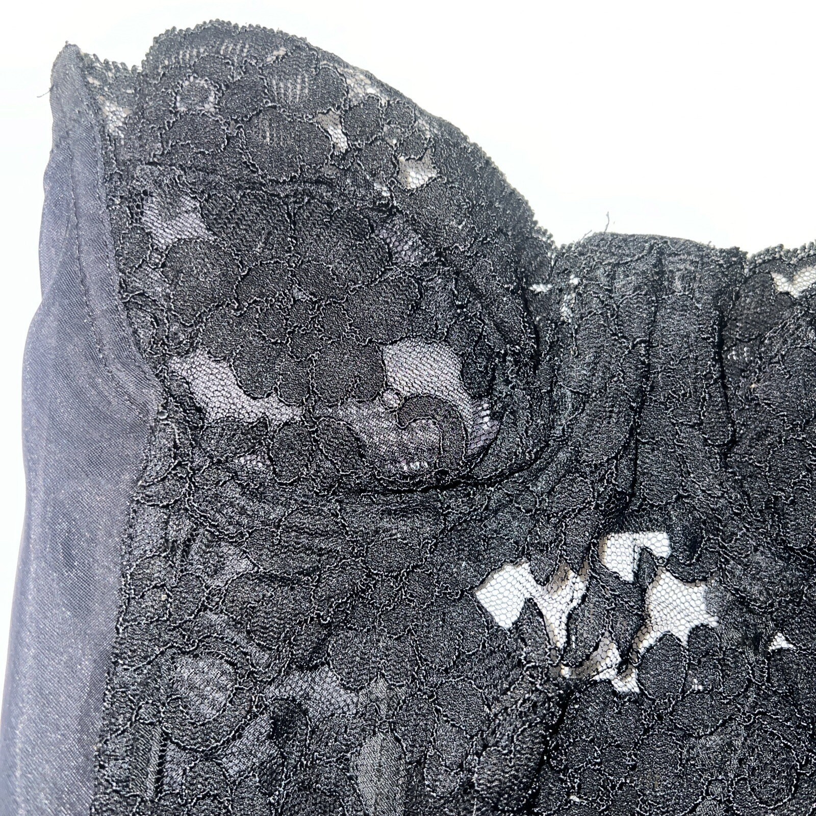 34B Victoria’s Secret Black Corset Bustier Strapless Lace Eye Loop Underwire