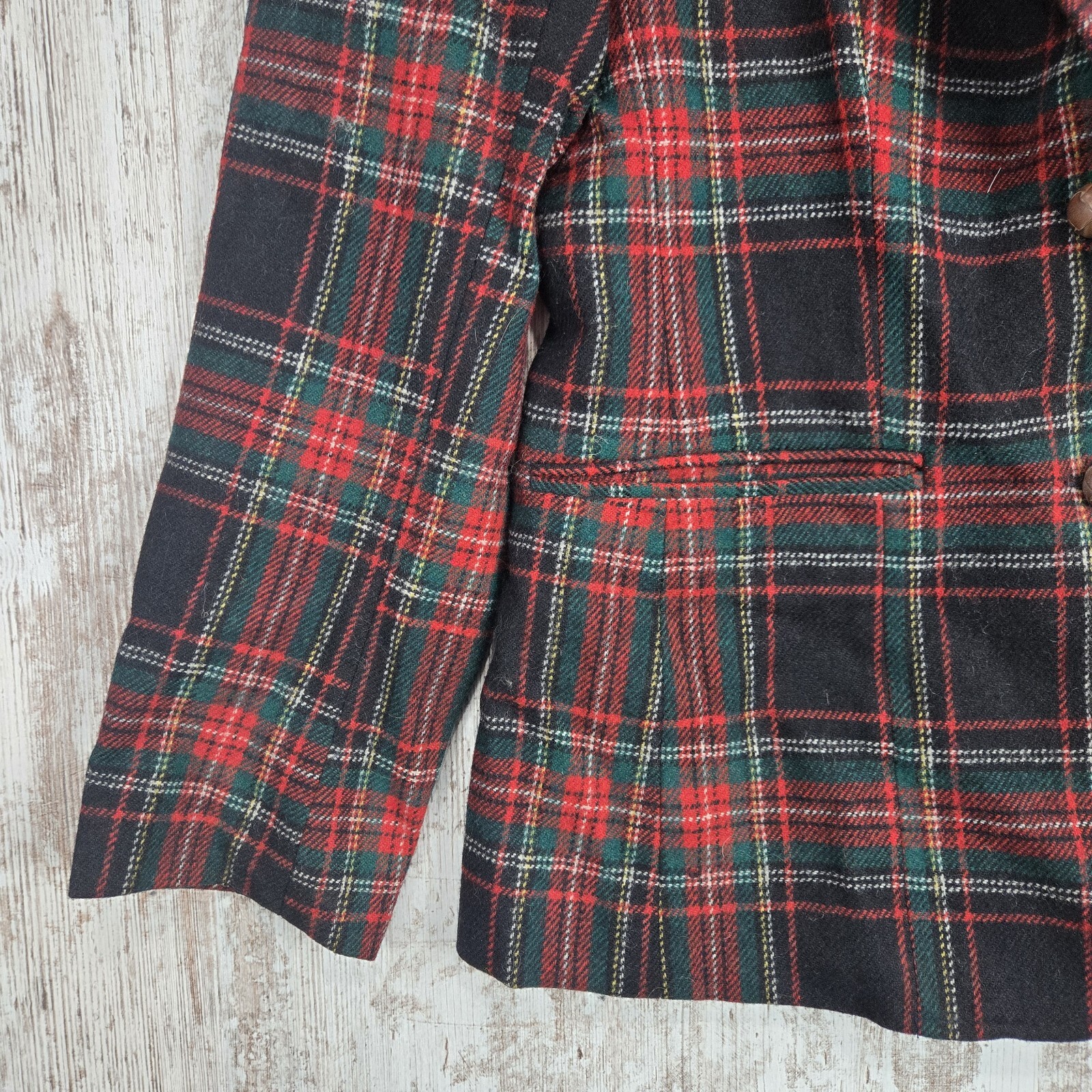 Vintage Tartan Womens Size 10 Porsha By Winer Tartan Red / Green Blazer Wool