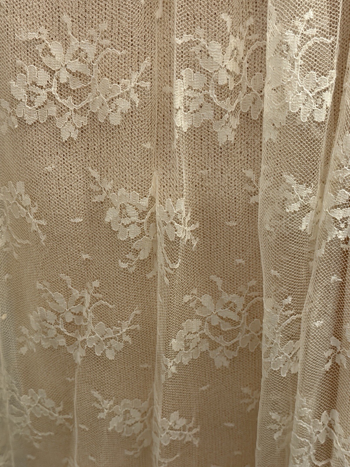 PAT SANDLER FOR WELLMORE VINTAGE PINK SANTANA KNIT IVORY LACE DRESS 8 MEDIUM M