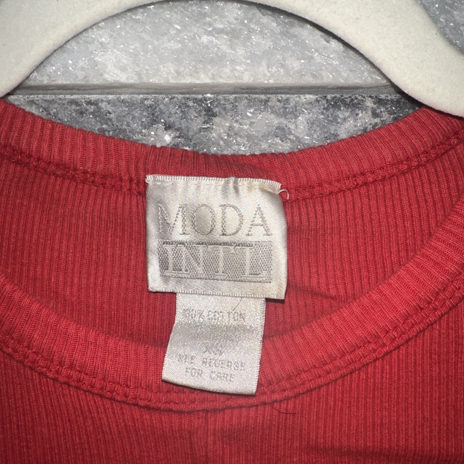 Vintage Moda International Red Ribbed Fit And Flare 90s Y2K Dress XS Ex Small