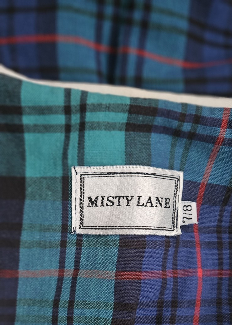 Misty Lane 7/8 Sailor Dress Plaid Drop Waist Vintage Cosplay Fitted Crest