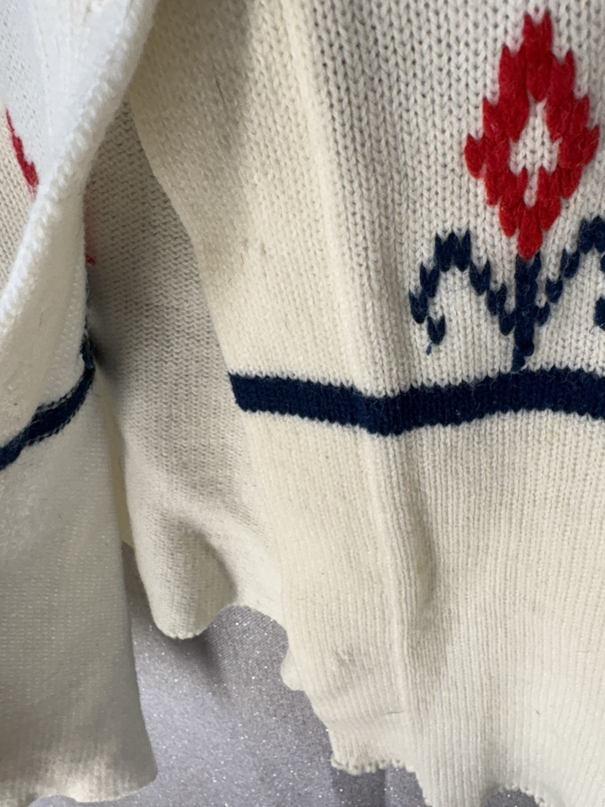vintage womens poncho top Project Piece. Has Some Stains Missing Buttons Hem Out