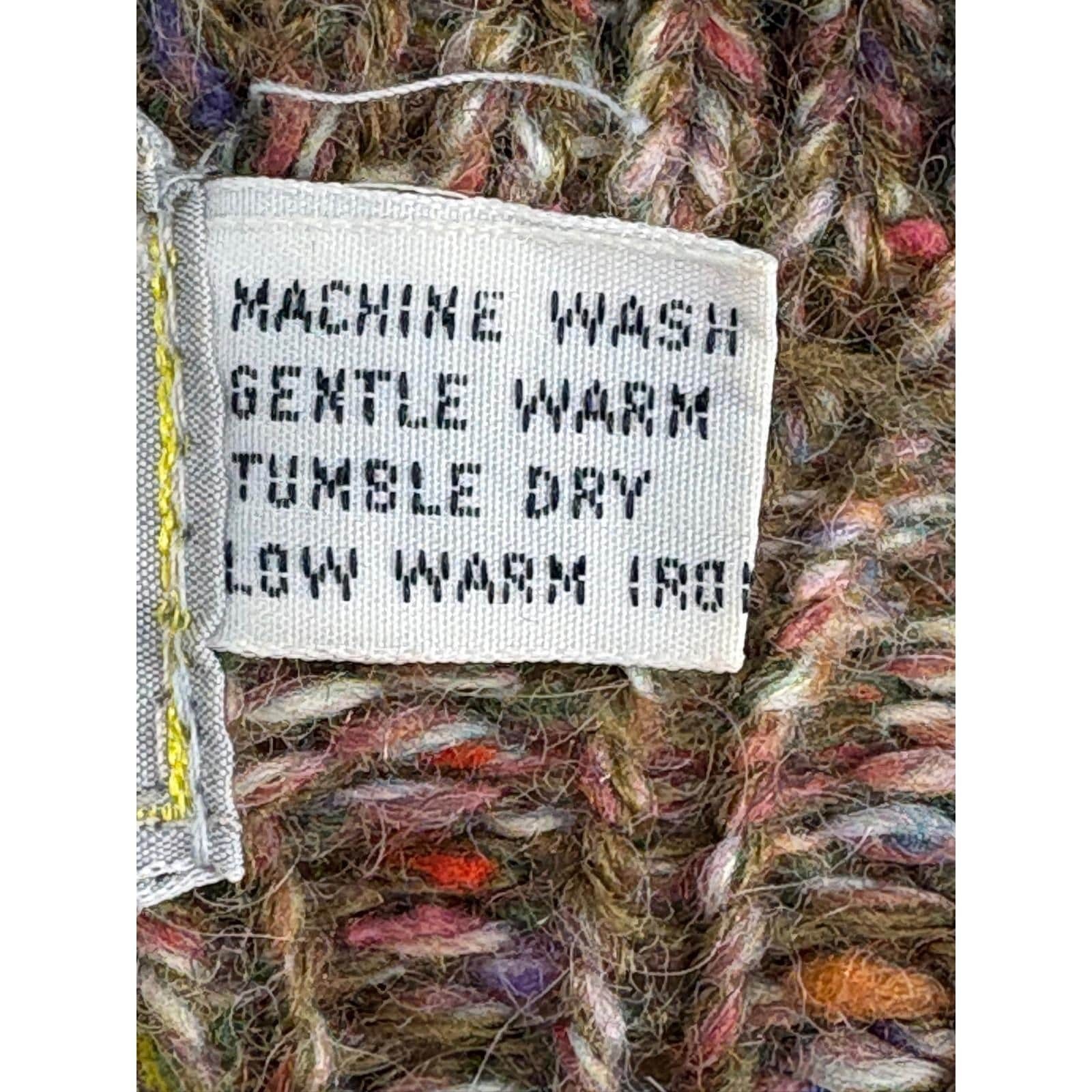 Vintage Joyce Cardigan Brown Multi Double Breasted Ribbed Shoulder Pads