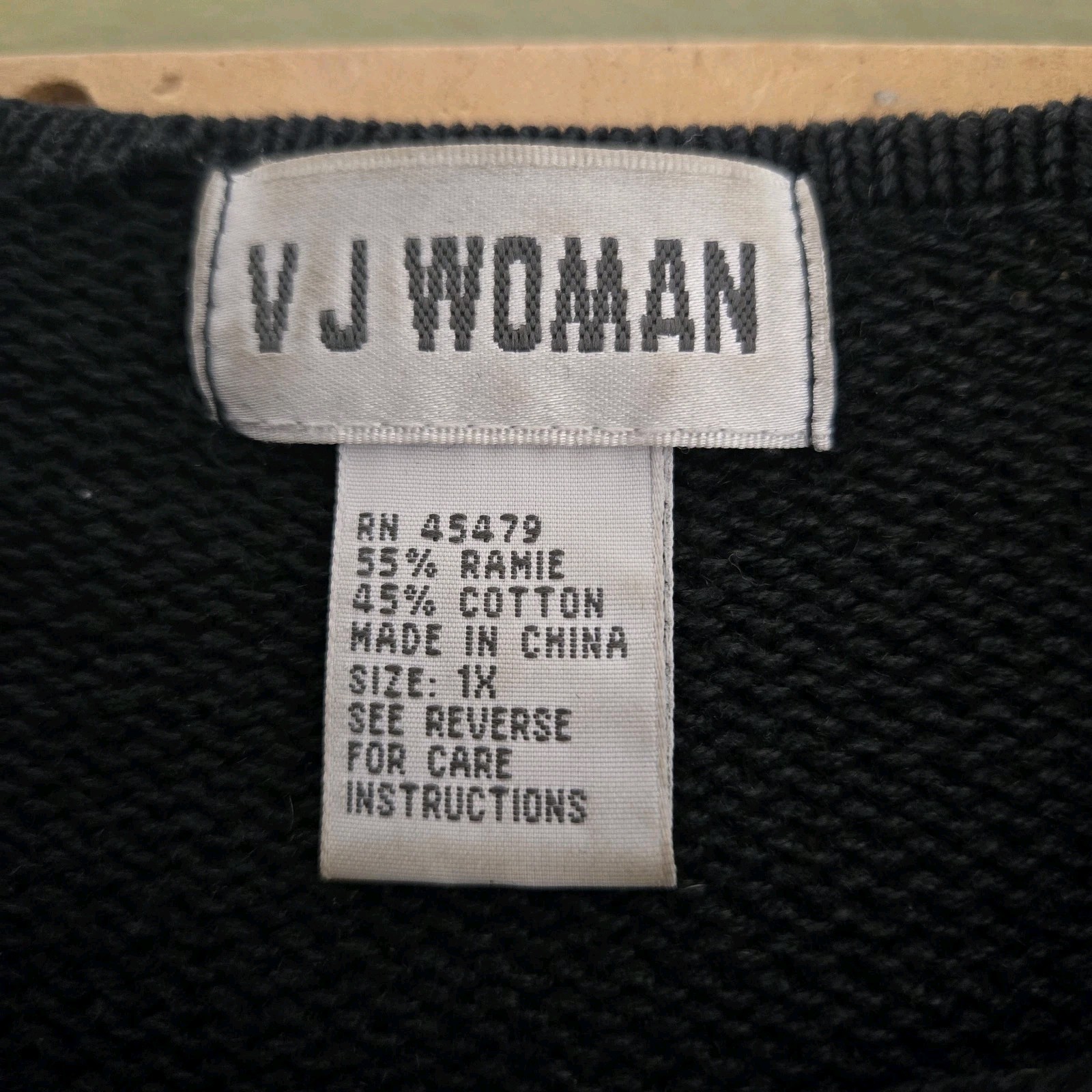 Vintage V J Woman Beaded Sweater Size 1X