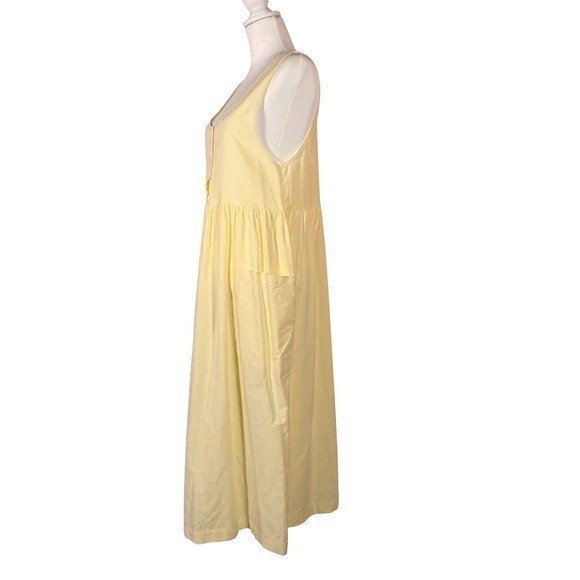 Vintage 100% Cotton Butter Yellow Dress Women’s S Sleeveless Cottagecore Prairie