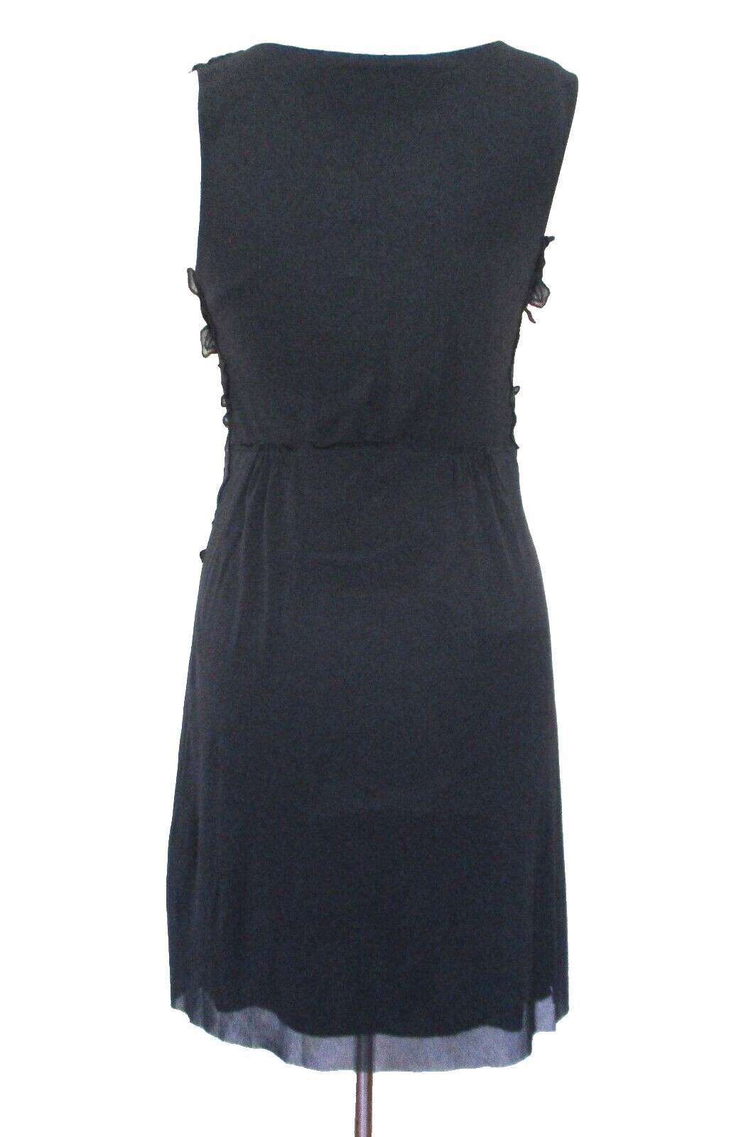 Vintage Vivienne Tam Black Mesh Dress S Women Embroidered Butterfly Appliques
