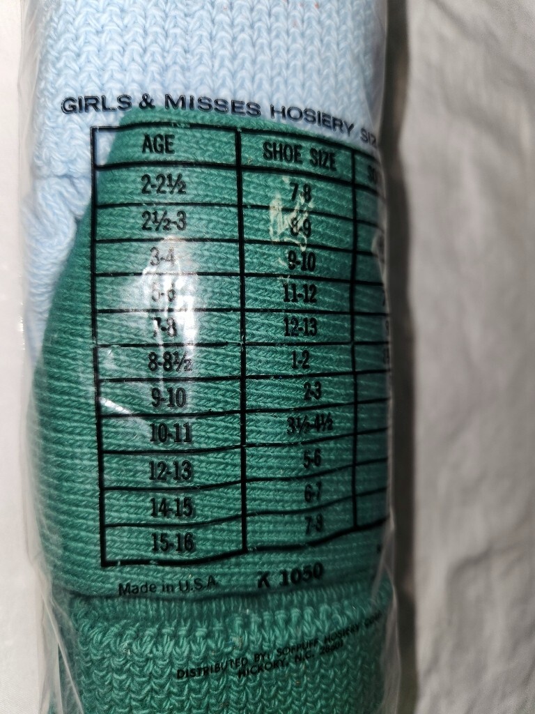 VTG Sofpuff NEW 2 Pair Socks Crew Sz 9 10 11 Vacuum Grip Slouch Green Blue