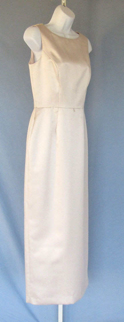 VINTAGE 1990s EN FRANCAIS PETITE HUEY WALTZER DRESS SIZE 8 SILVER GRAY POLY