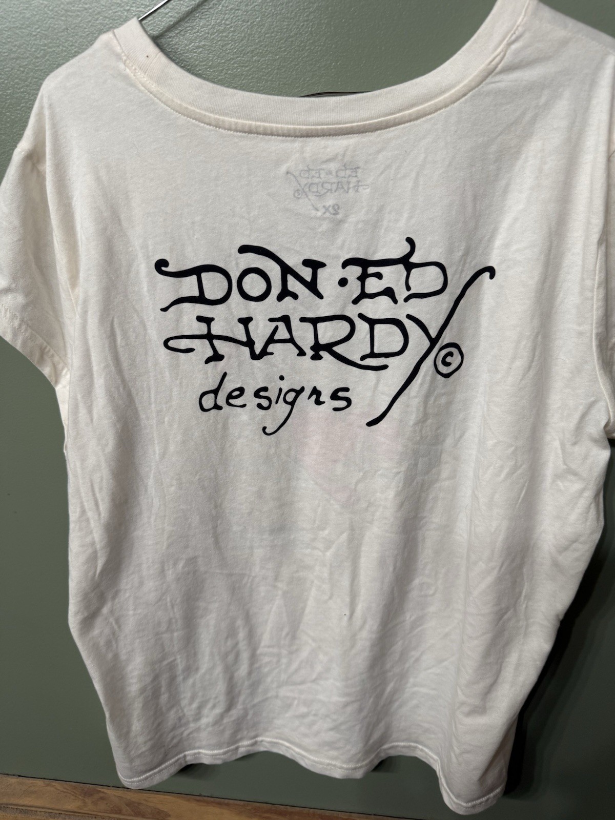 NWT Ed Hardy Shirt Color: Ivory, Love Before Honor HeartGraphic Logo Size 2xl.
