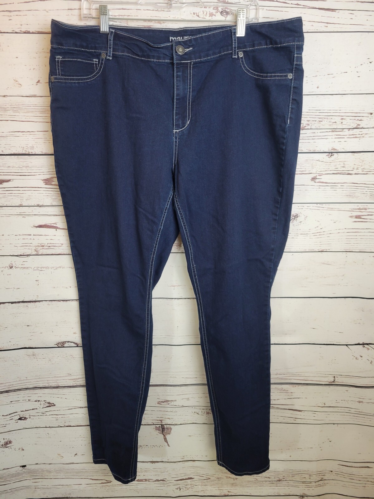 Maurices Blue Denim Skinny Mid Rise Dark Wash Jeans Women’s Plus Size 22