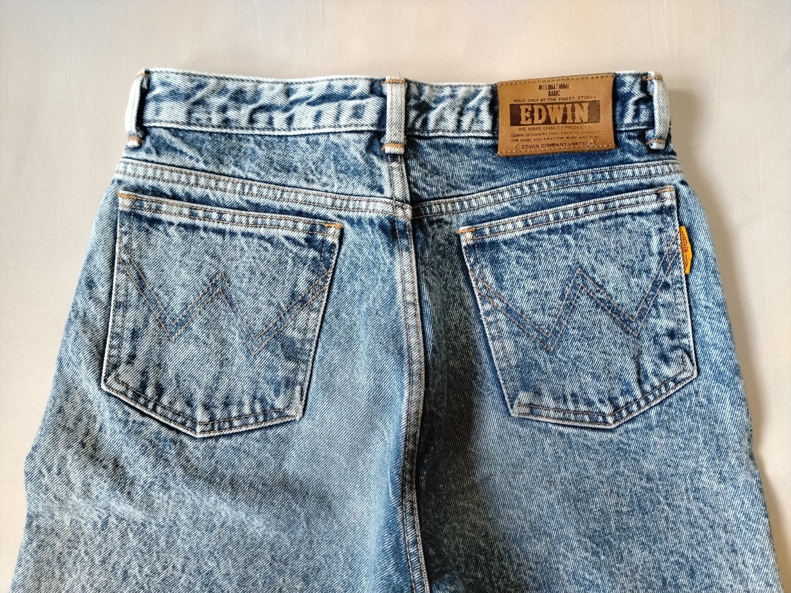 Vintage Edwin Acid Wash Tapered Jeans Made In Japan High Rise Light Blue…