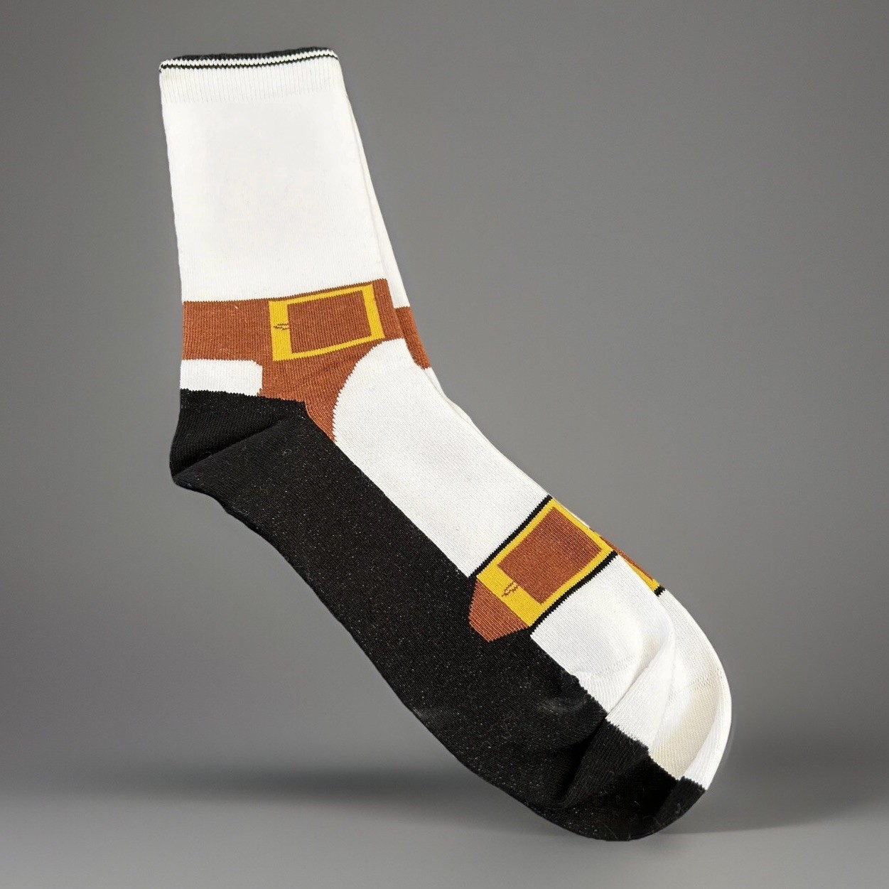 Vintage Brown/ Gold Buckle Womens Crew Socks 9-11 New Old Stock 90s 80s Y2K.