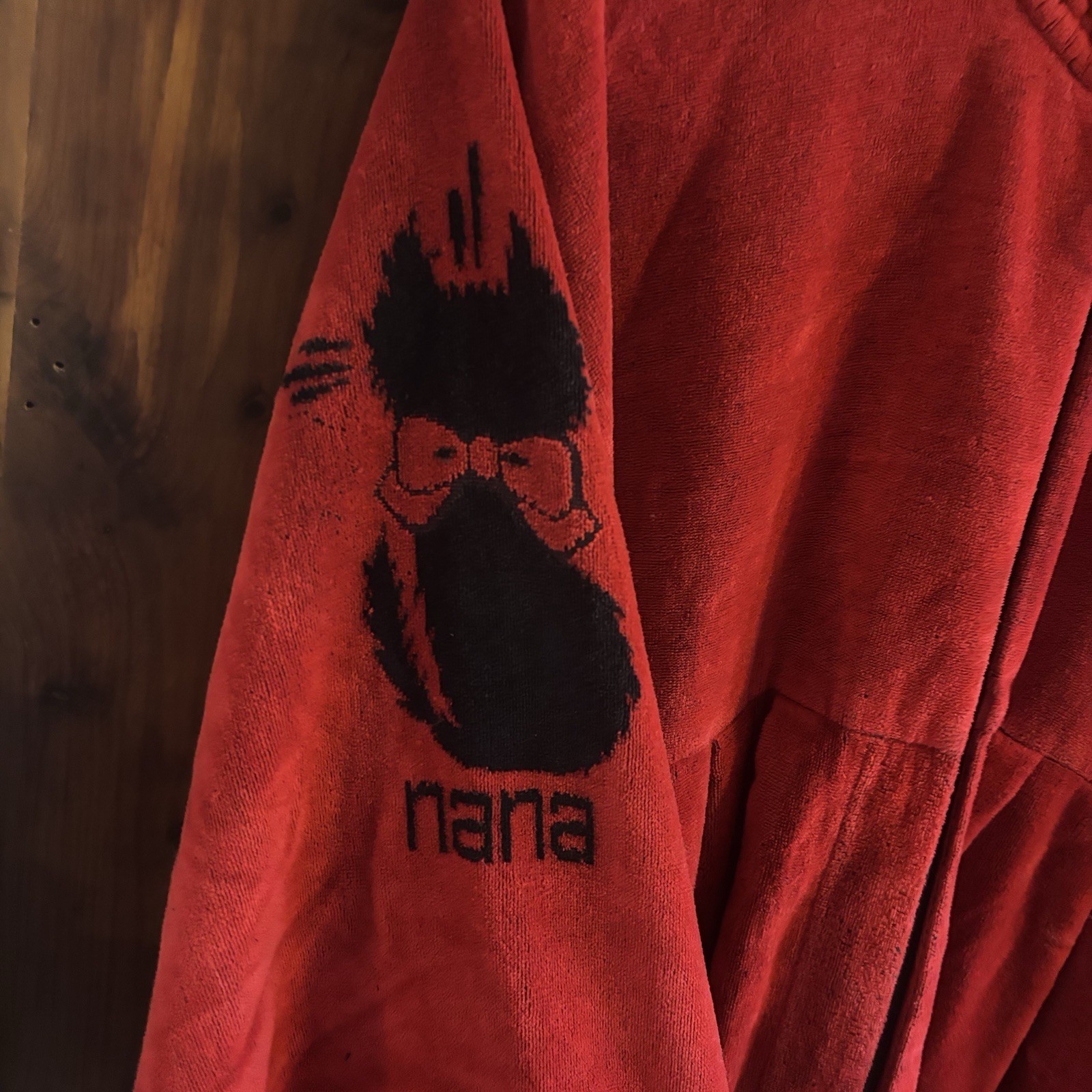 Vintage Japan Yokohama Nana Black Cat Red Robe