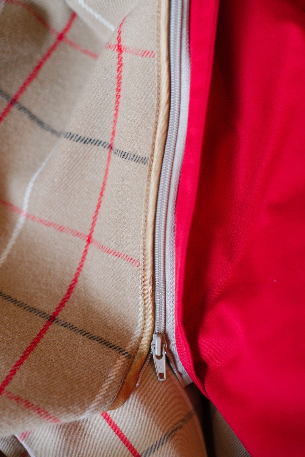 Vintage Burberrys Red Trench Coat Made England Removable Wool Liner Size 14