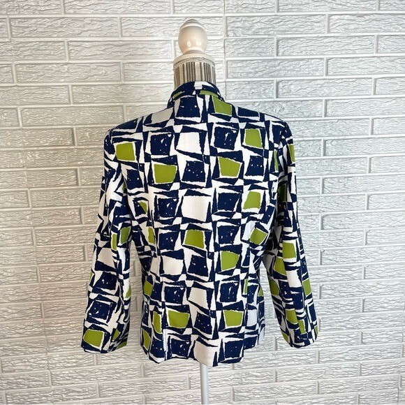 Vintage N Touch Geometric Shape Patterned Blazer Jacket Size 8