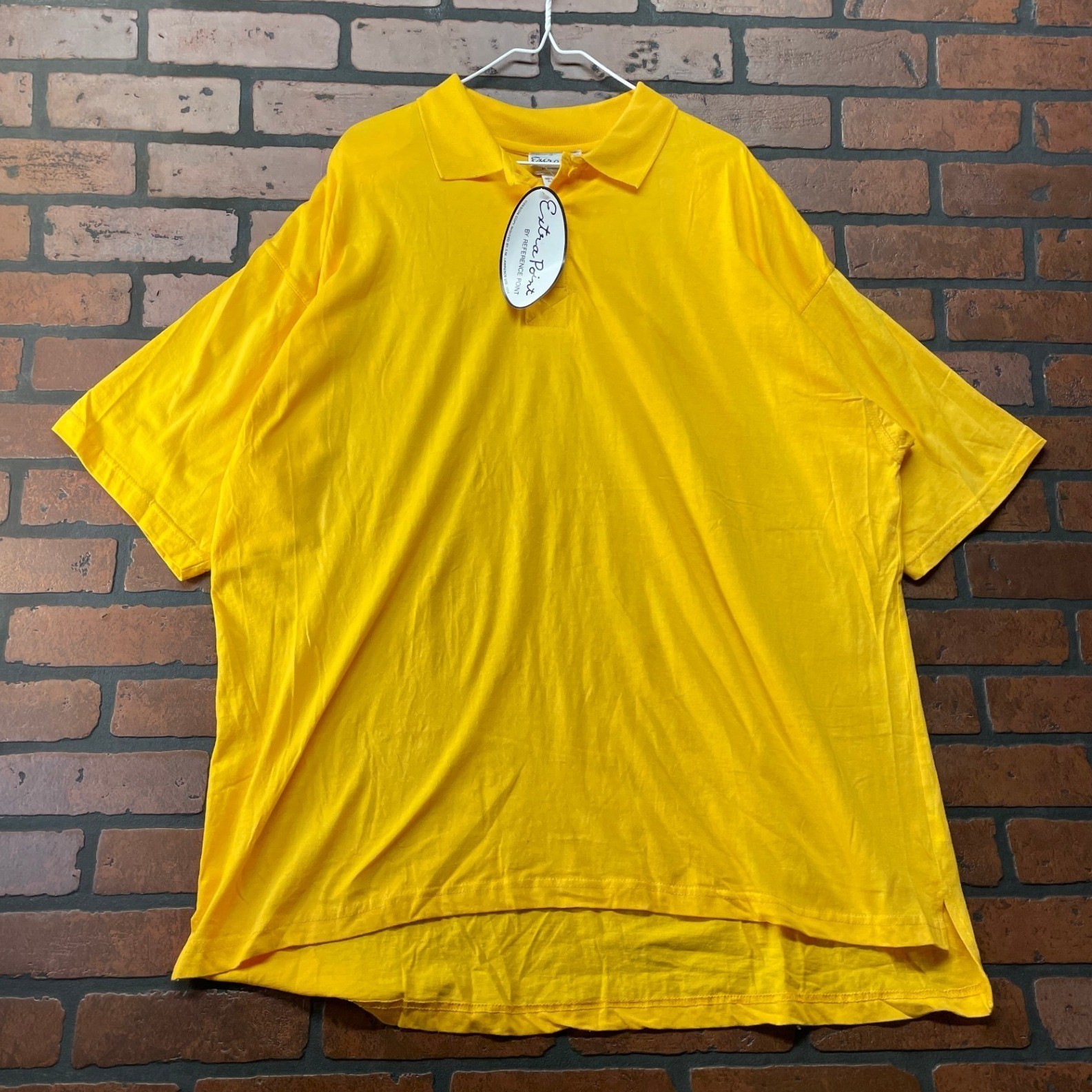 Extra Point Women’s 3XL NWT Yellow T-shirt Polo Vintage 90s Shoulder Pads Cotton