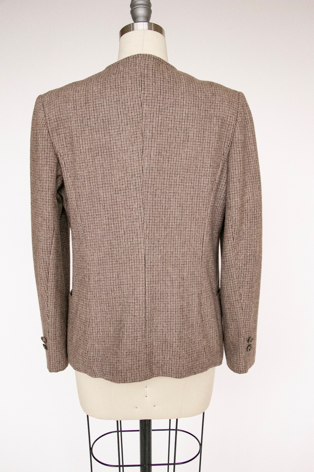 1980s Blazer Wool Jacket Brown Grey S