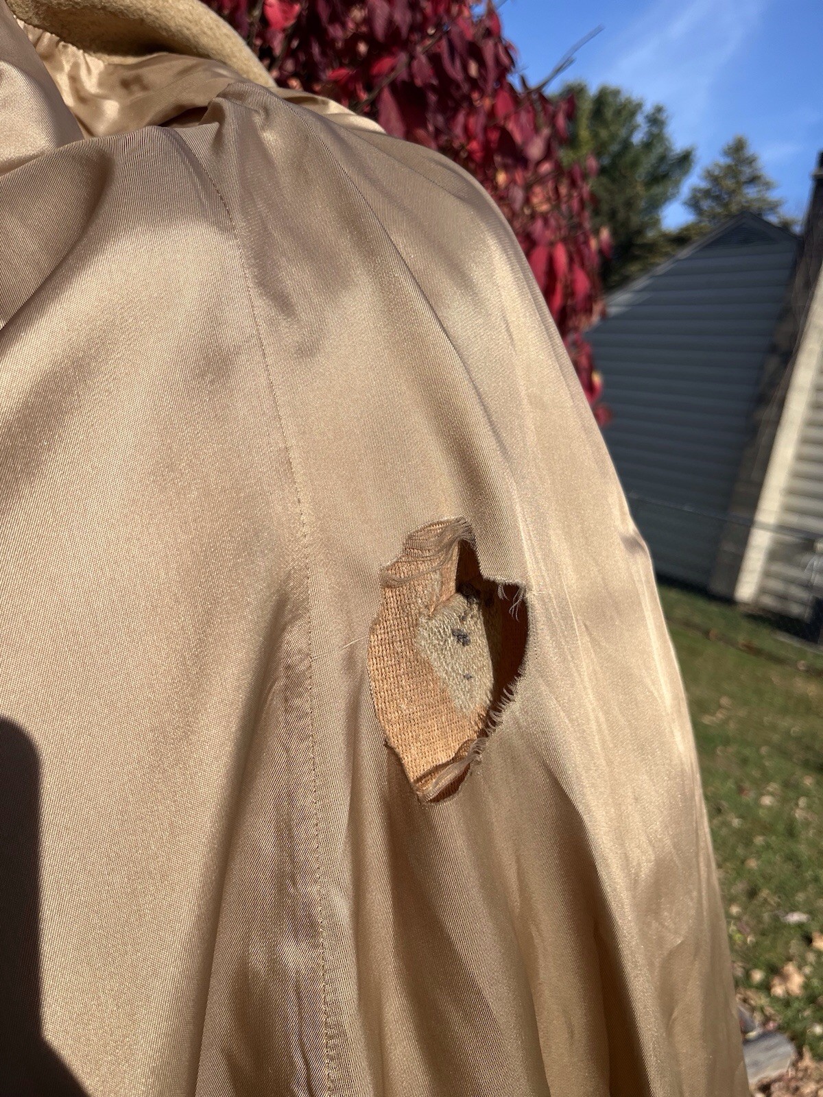 Vintage 1950s 1960s Brown Button Down Wool Peacoat Womens S/M Double Breasted