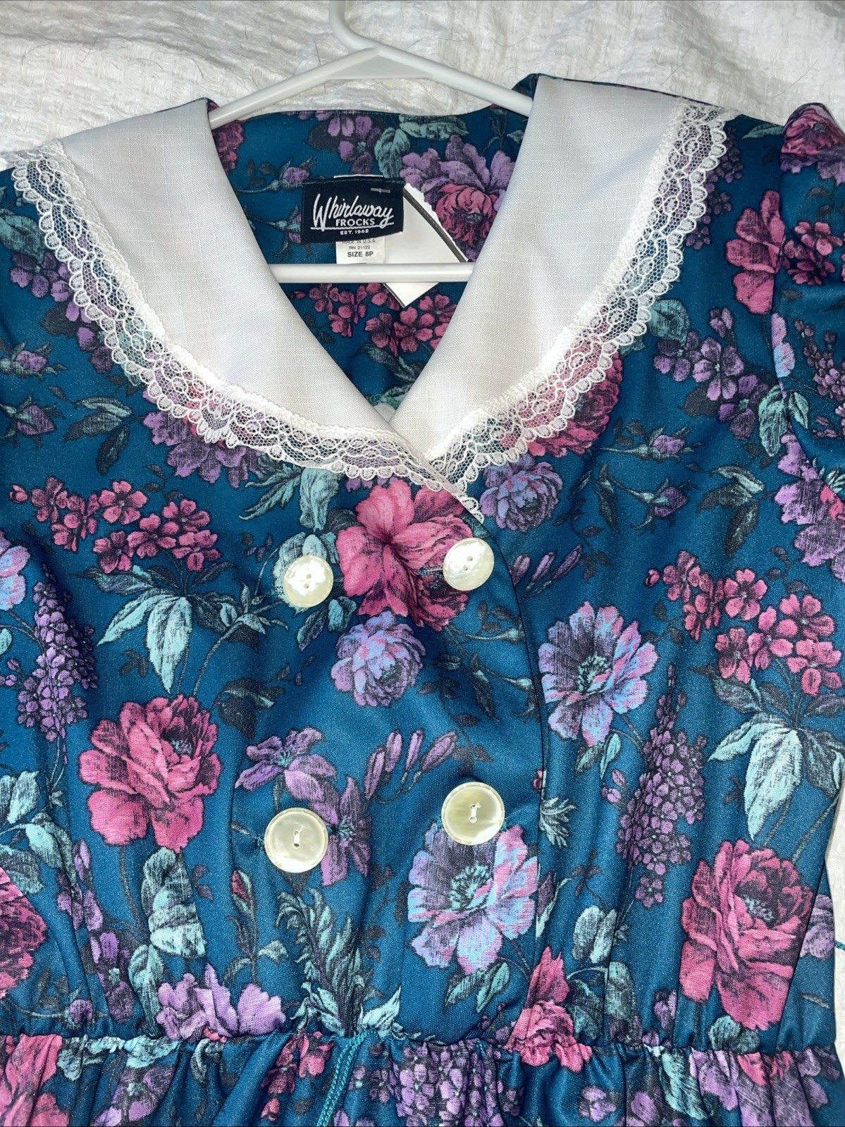 Vintage Whirlaway Frocks Floral Dress Set 8P Lace Collar Cottagecore