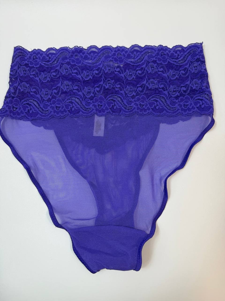 Vintage Victoria’s Secret Purple Sheer Lace Mesh Brief Panties M Nylon USA