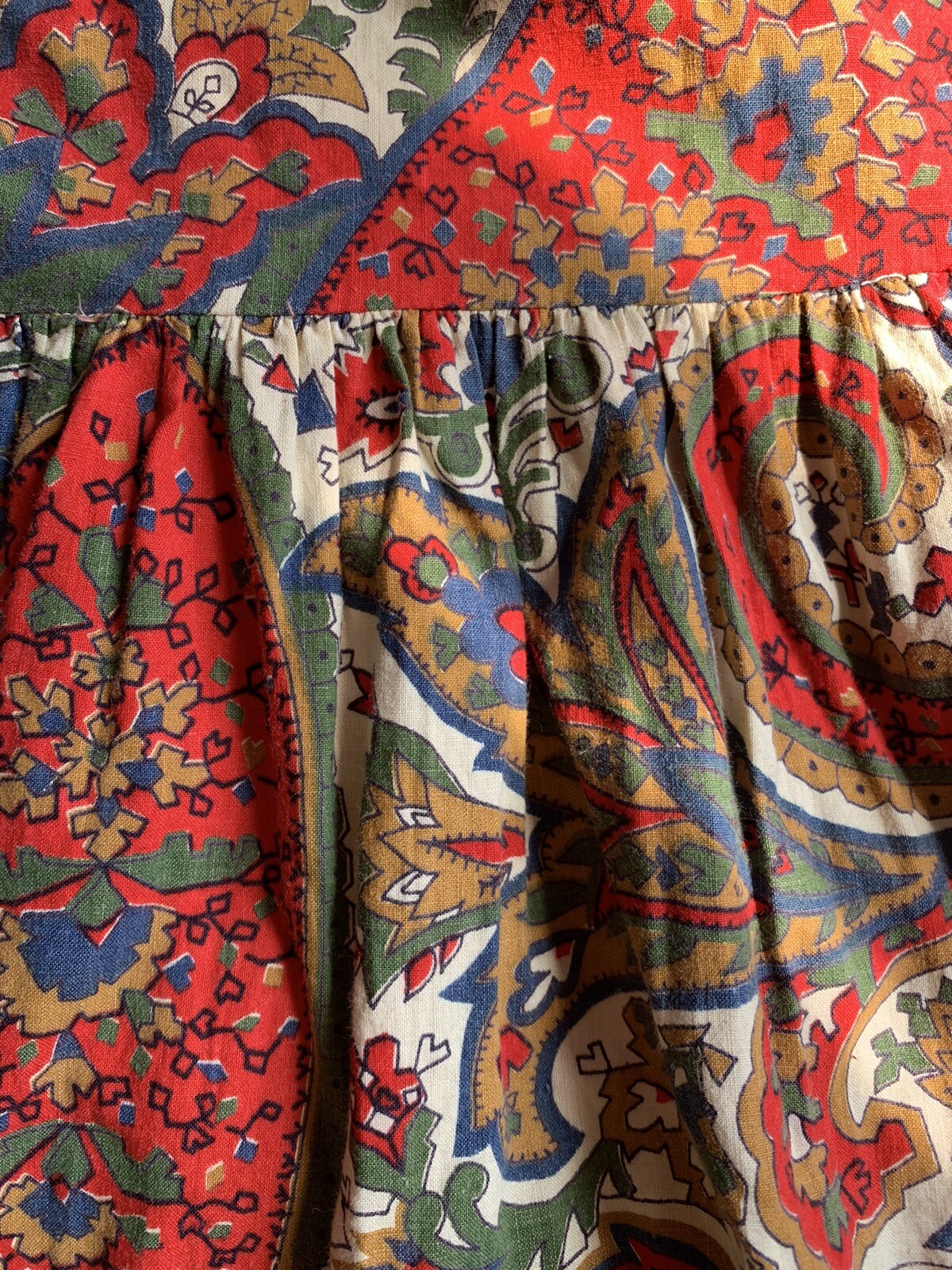 Vintage Kay Whitney By Huntington Dress Halter Paisley Ruffle Bottom Short